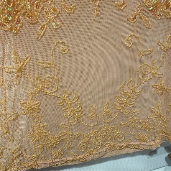 Beaded Mesh peach color top🌷 - Picture 7 of 16